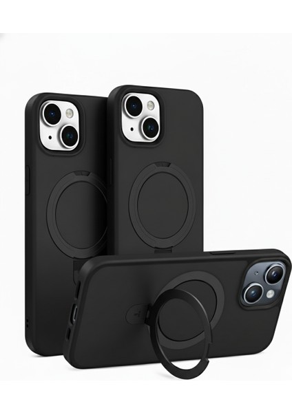 Iphone 13/14 Uyumlu Kılıf Magsafe Şarj Destekli Açılır Standlı Çizilmez Yumuşak Kapak