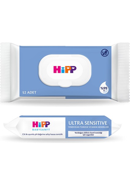Ultra Sensitive Yenidoğan Temizlik ve Bakım Mendili 3X52 Adet fiyatları
