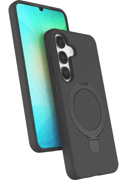 Samsung Galaxy S25 Kılıf Magsafe Şarj Destekli Açılır Standlı Çizilmez Yumuşak Kapak