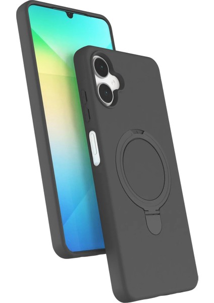 Samsung Galaxy A06 Kılıf Magsafe Şarj Destekli Açılır Standlı Çizilmez Yumuşak Kapak