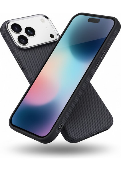 Iphone 17 Pro Max Uyumlu Kılıf Kamera Koruma Magsafe Sarj Destekli Karbon Fiber Görünüm Kapak