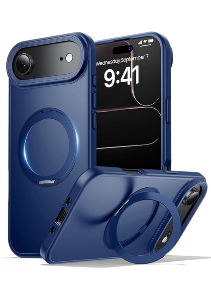 Iphone 17 Air Uyumlu Kılıf Magsafe Şarj Destekli Açılır Standlı Çizilmez Yumuşak Mat Kapak