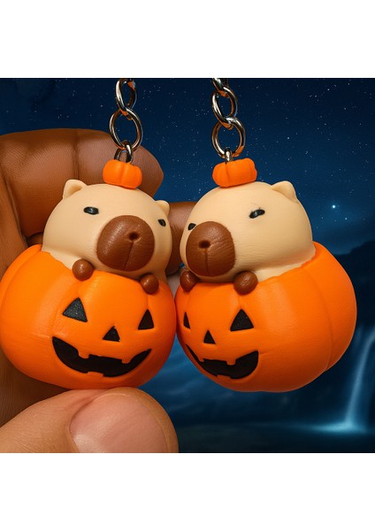 3D Baskı Cadılar Bayramı Temalı Anahtarlık 🎃 | El Yapımı Balkabağı Tasarım | Hediyelik Koleksiyon Ürünü