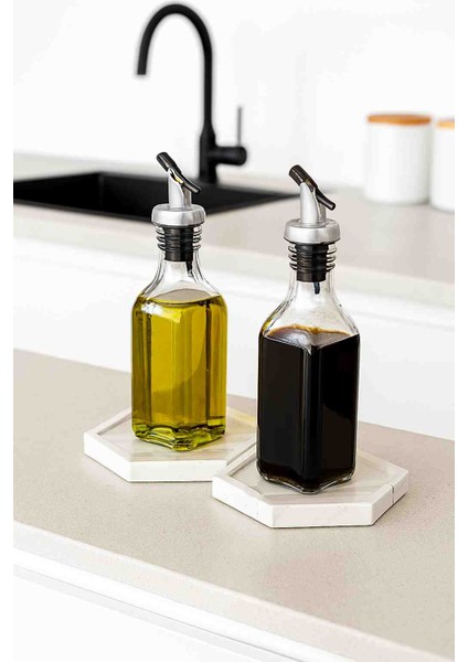 Mermer Görünümlü Yağdanlık & Sirkelik Altlık Seti – Modern Mutfaklar Için Şık Sunum modelleri