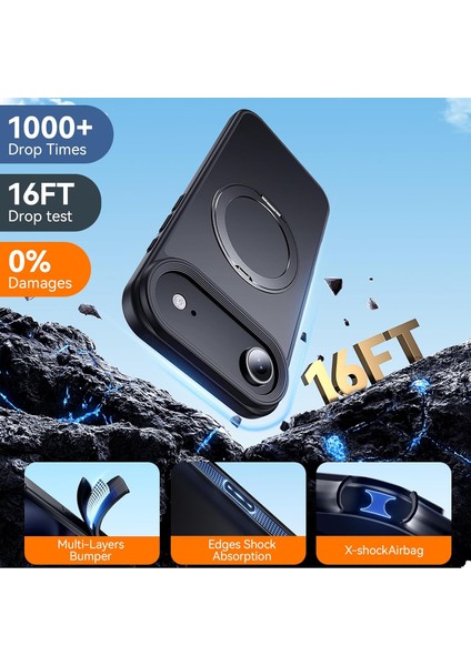 Iphone 17 Air Uyumlu Kılıf Magsafe Şarj Destekli Açılır Standlı Çizilmez Yumuşak Mat Kapak fırsatları