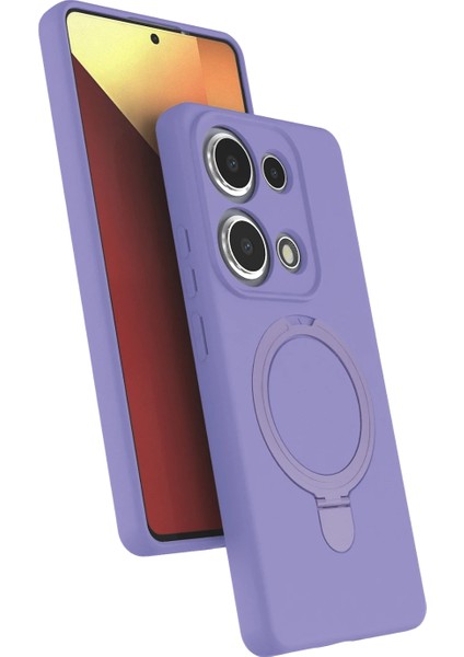 Xiaomi Redmi Note 13 Pro 4g Kılıf Magsafe Şarj Destekli Açılır Standlı Çizilmez Yumuşak Kapak