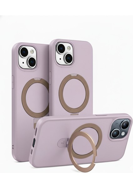 Iphone 13/14 Uyumlu Kılıf Magsafe Şarj Destekli Açılır Standlı Çizilmez Yumuşak Kapak