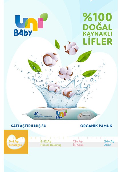 Yenidoğan Bebek Islak Mendil 0-6 Ay 3X40 Adet modelleri