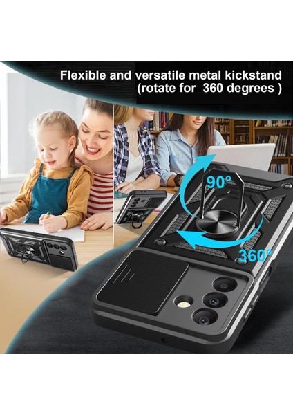 Samsung Galaxy S25 Fe Uyumlu Kılıf Sürgülü Yüzüklü Standlı Armour Darbe Emici Dayanıklı Tank Kapak fiyatları