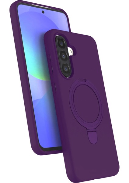 Samsung Galaxy A26 Kılıf Magsafe Şarj Destekli Açılır Standlı Çizilmez Yumuşak Kapak