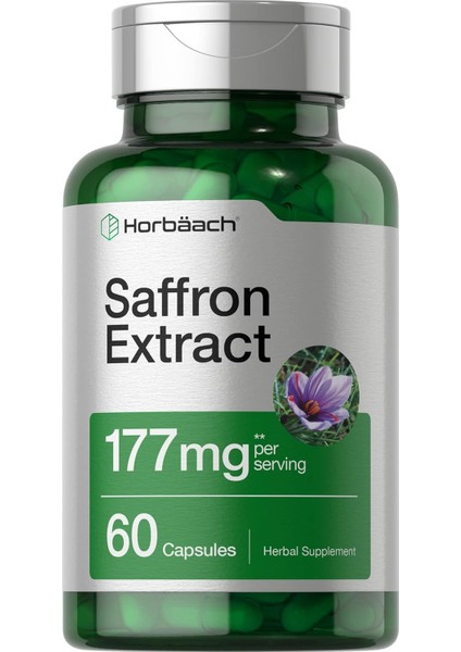 Horbäach Saffron Extract Caps 177 Mg 60 Pills For Women And Men