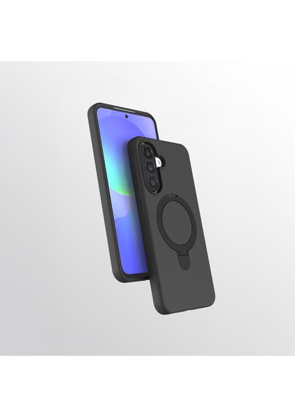 Samsung Galaxy A56 Uyumlu Kılıf Magsafe Şarj Destekli Açılır Standlı Çizilmez Yumuşak Kapak