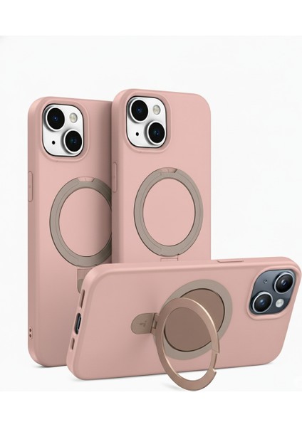 Iphone 13/14 Uyumlu Kılıf Magsafe Şarj Destekli Açılır Standlı Çizilmez Yumuşak Kapak