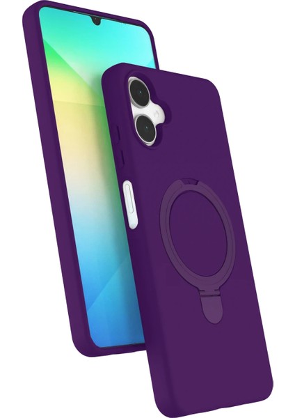 Samsung Galaxy A06 Kılıf Magsafe Şarj Destekli Açılır Standlı Çizilmez Yumuşak Kapak