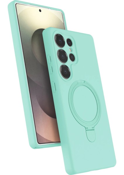 Samsung Galaxy S23 Ultra Kılıf Magsafe Şarj Destekli Açılır Standlı Çizilmez Yumuşak Kapak