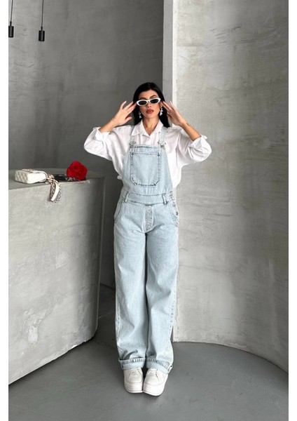 Pantolon Kar Yıkama Salopet Mavi D2514 fırsatları
