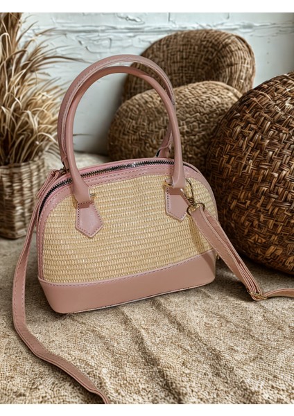 Hasır Model Çanta Bayan Çanta Bohem Tarz Çanta