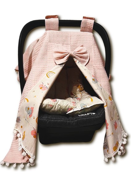 Bebek Puset Örtü %100 Pamuk Çift Taraflı Poplin Waffle_fil Desen fiyatları