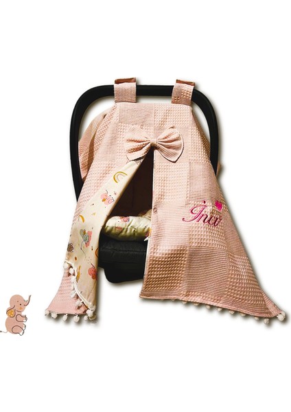 Bebek Puset Örtü %100 Pamuk Çift Taraflı Poplin Waffle_fil Desen indirimleri