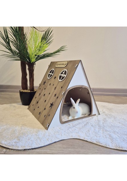 Qpr Desıgn Orta Boy Ahşap Tavşan Kulübesi, Kapalı Alan Tavşan Kulübesi (Medium Size)