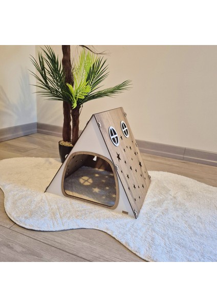 Qpr Desıgn Orta Boy Ahşap Tavşan Kulübesi, Kapalı Alan Tavşan Kulübesi (Medium Size)