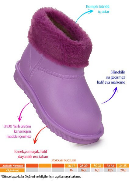 Geta Su Geçirmez İçi Kürklü Kız Çocuk Eva Yağmur Kar Çizme fiyatları