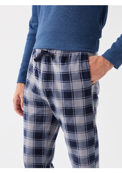 Yeni Sezon Standart Kalıp Ekose Polar Pijama Alt modelleri