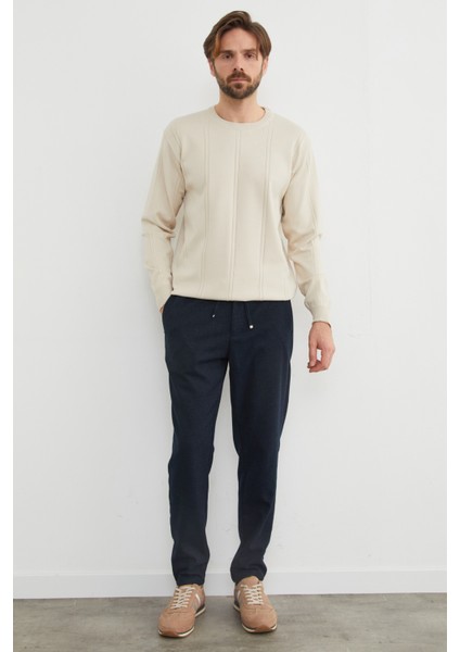 Beli Bağcıklı Lastikli Cepli Pantolon