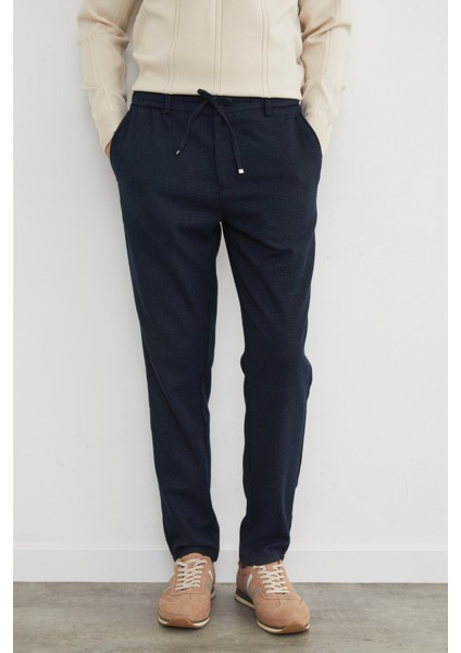 Beli Bağcıklı Lastikli Cepli Pantolon