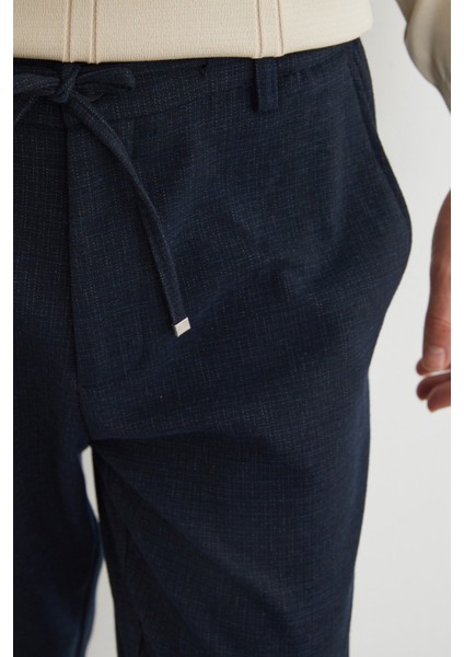 Beli Bağcıklı Lastikli Cepli Pantolon