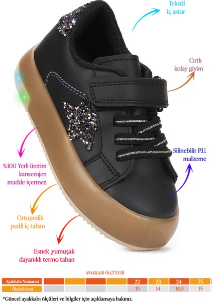 Rena Günlük Cırtlı Işıklı Kız Bebek Spor Ayakkabı fiyatları