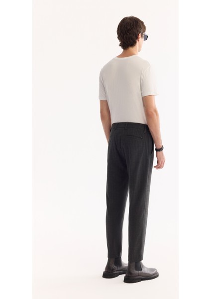 Erkek Antrasit Viskon Karışımlı Kolay Ütülenen Çizgili Slim Fit Pantolon A52Y3006 modelleri