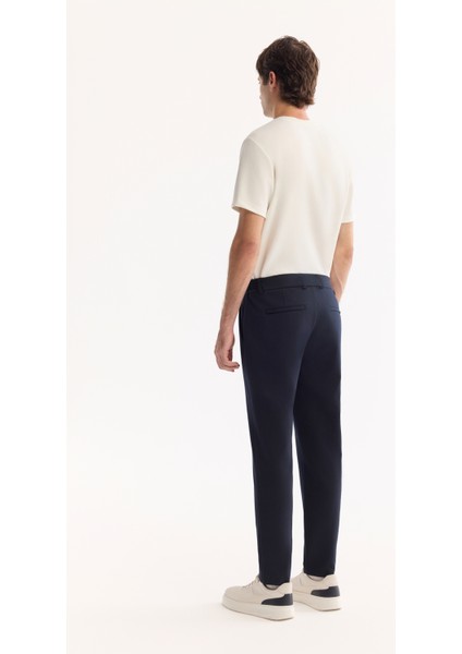 Erkek Lacivert Yanı Lastikli Viskon Karışımlı Slim Fit Chino Pantolon A52Y3053 fırsatları