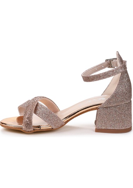 Tanda Kum Simli Kız Çocuk 4 Cm Topuklu Sandalet Abiye Ayakkabı fırsatları