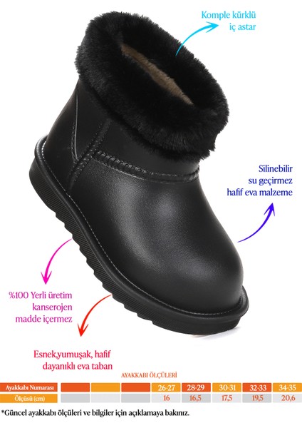 Geta Su Geçirmez İçi Kürklü Kız Çocuk Eva Yağmur Kar Çizme fiyatları