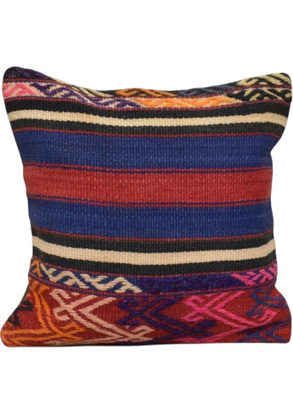 El Dokuma Kilim Kırlent Yastık Kılıfı 0175 - Yeni - Çok Renkli