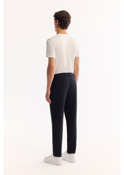 Erkek Koyu Lacivert Yanı Lastikli Kolay Ütülenen Slim Fit Pantolon A52Y3040 fırsatları