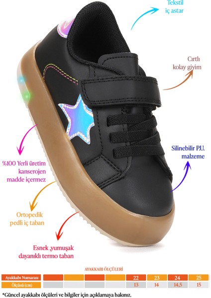 Rena Günlük Cırtlı Işıklı Kız Bebek Spor Ayakkabı fiyatları