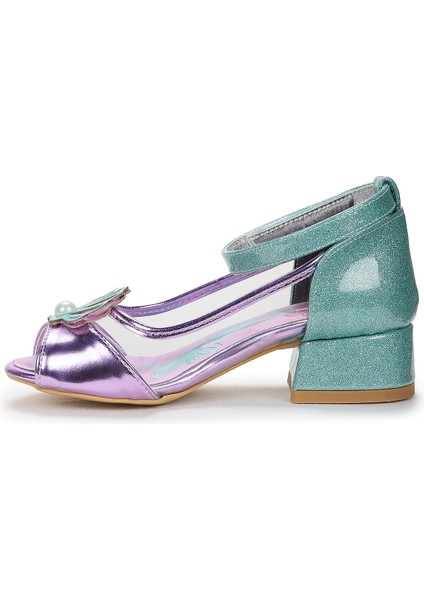 Deniz Kızı Şeffaf Burnu Açık Kız Çocuk Topuklu Abiye Ayakkabı fırsatları