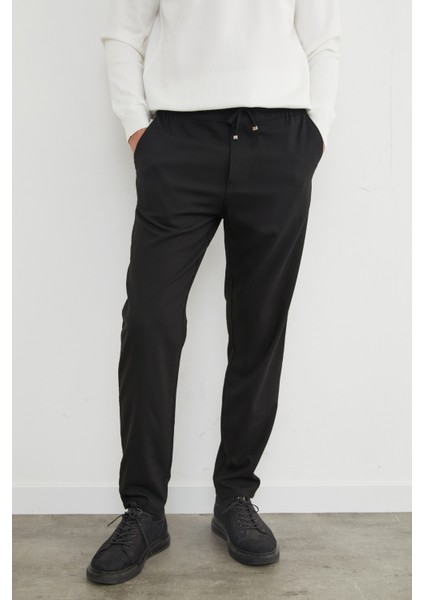 Beli Lastikli Bağcıklı Kumaş Pantolon modelleri