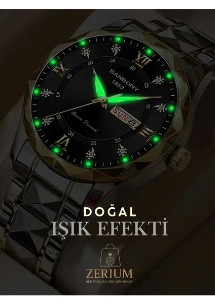 Crystal Shine Ipx7 Su Geçirmez – Doğal Işıklı ve Takvimli Modern Çelik Kadın Saat fiyatları