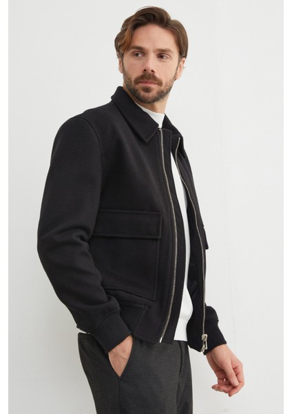 Fermuarlı Polo Yaka Cepli Kaşe Ceket fiyatları