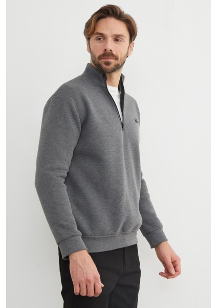 3 Iplik Yarım Fermuarlı Sweatshirt modelleri