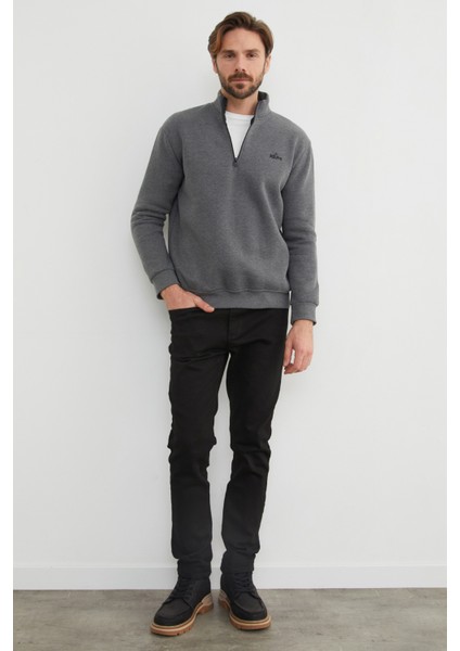 3 Iplik Yarım Fermuarlı Sweatshirt fırsatları