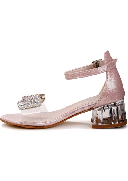 Tire Vakko Kız Çocuk 4 Cm Şeffaf Topuklu Sandalet Abiye Ayakkabı fırsatları
