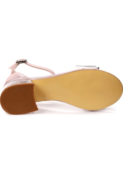 Tire Vakko Kız Çocuk 4 Cm Şeffaf Topuklu Sandalet Abiye Ayakkabı indirimleri