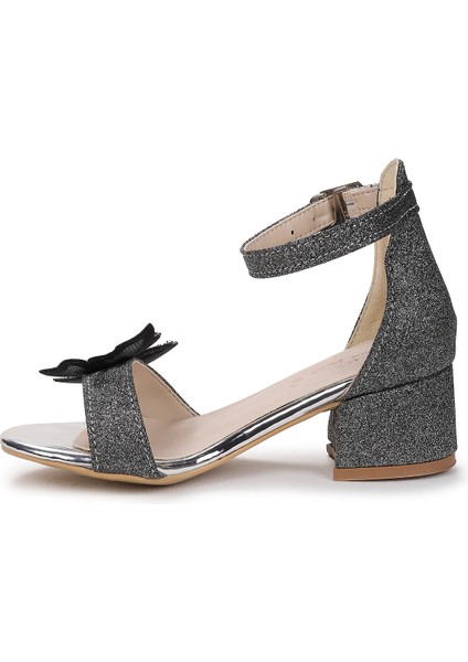 Zete Kum Simli Kız Çocuk 4 Cm Topuklu Sandalet Abiye Ayakkabı fırsatları