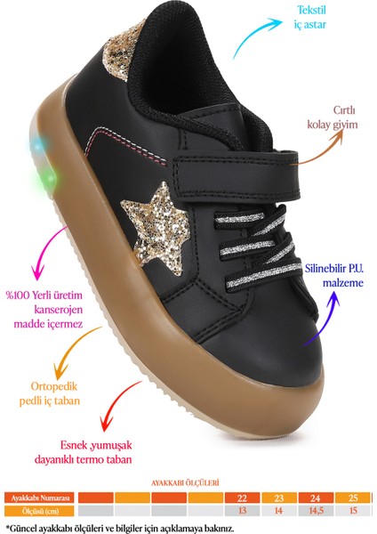 Rena Günlük Cırtlı Işıklı Kız Bebek Spor Ayakkabı fiyatları