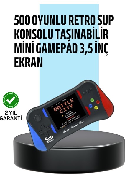3,5 Inç Ekranlı Taşınabilir El Konsolu – 500 Klasik Oyunla Eğlence Yanınızda