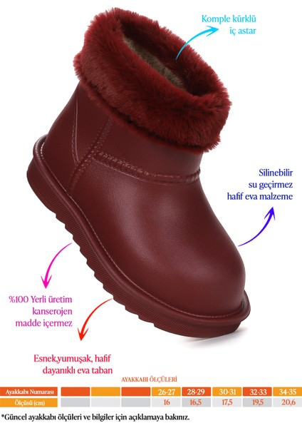 Geta Su Geçirmez İçi Kürklü Kız Çocuk Eva Yağmur Kar Çizme fiyatları
